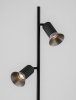 Klasyczna lampa stojąca podłogowa aluminiowa regulowana czarna tuba brązowy dekor ozdobne wgłębienia uniwersalna możliwość ściemniania MARENZO LE45613 Luces Exclusivas